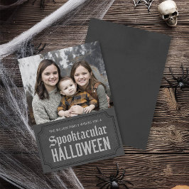 Dark Gray Spooktacular Halloween Foto Kaart