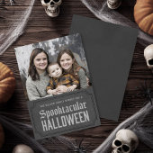 Dark Gray Spooktacular Halloween Foto Kaart