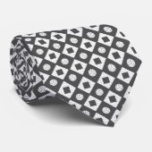 Dark Gray Volleyball Argyle Pattern Stropdas (Opgerold)