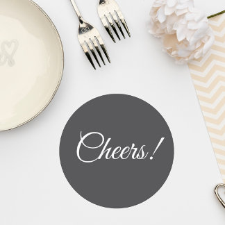 Dark Gray Wedding Cocktail Coaster Ronde Kartonnen Onderzetter