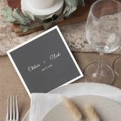 Dark Gray Wedding Cocktail Napkin Servet