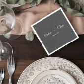 Dark Gray Wedding Cocktail Napkin Servet