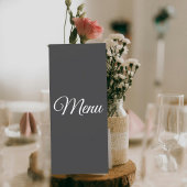 Dark Gray Wedding Menu Card