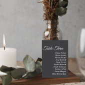 Dark Gray Wedding Table Number Card Kaart