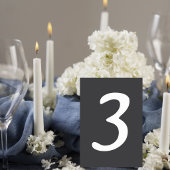 Dark Gray Wedding Table Number Card Kaart