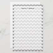 Dark Gray White Chevron Zig-Zag Pattern Briefpapier (Voorkant / Achterkant)