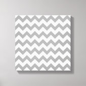 Dark Gray White Chevron Zig-Zag Pattern Canvas Afdruk (Voorkant)
