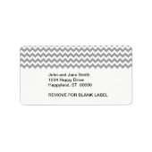Dark Gray White Chevron Zig-Zag Pattern Etiket (Voorkant)