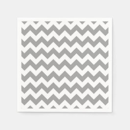 Dark Gray White Chevron Zig-Zag Pattern Servet