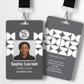 Dark Gray White Geometric Modern Company Security Badge