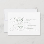 Dark Green "A" Monogram Wedding RSVP Card (Voorkant)