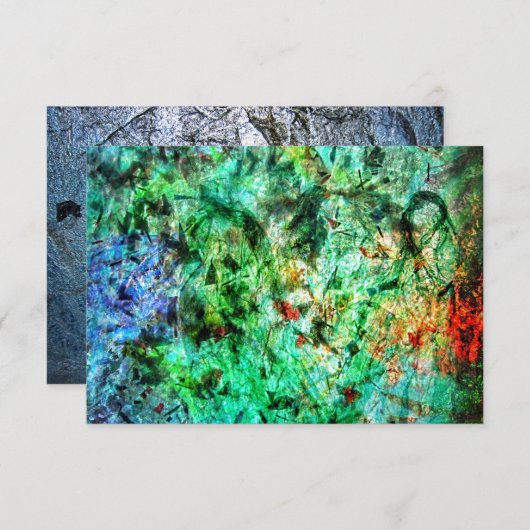 Dark green abstract invitation,Calm green abstract Kaart (Voorkant / Achterkant)