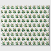 Dark Green and Gold Elegant Flowers Cadeaupapier (Vlak)