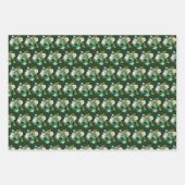 Dark Green and Gold Elegant Flowers Inpakpapier Vel (Voorkant 3)