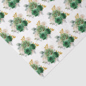 Dark Green and Gold Elegant Flowers Tissuepapier (Detail)