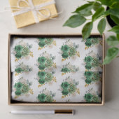 Dark Green and Gold Elegant Flowers Tissuepapier (Geschenk)