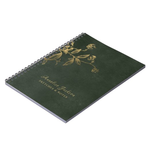 Dark green and gold elegant professional notitieboek (Linkerzijde)