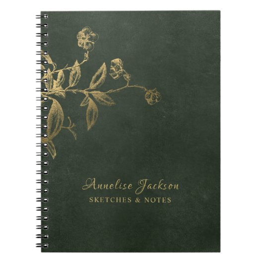 Dark green and gold elegant professional notitieboek (Voorkant)