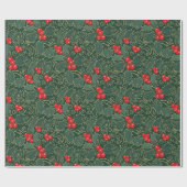 Dark Green and Gold Filigree Holly ID1220 Cadeaupapier (Vlak)