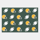 Dark Green and Gold Football Playbook Patterns Inpakpapier Vel (Voorkant 3)