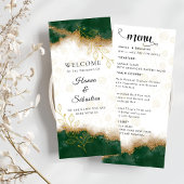Dark green and gold Wedding Menu