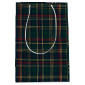 Dark Green and Red Christmas Plaid Gift Bag  Medium Cadeauzakje (Voorkant)