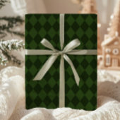 Dark Green Argyle Wrapping Paper Cadeaupapier