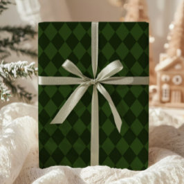 Dark Green Argyle Wrapping Paper Cadeaupapier