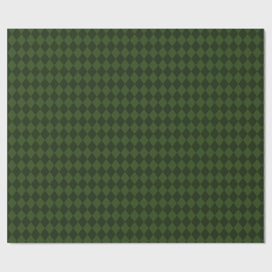 Dark Green Argyle Wrapping Paper Cadeaupapier (Vlak)