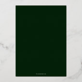 Dark Green Asclepius Medical School Afstuderen Folie Uitnodiging (Achterkant)