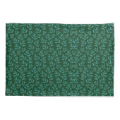 Dark Green Background with Teal Botanical Leaves Kussensloop (Achterkant-Links)