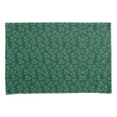 Dark Green Background with Teal Botanical Leaves Kussensloop (Voorkant-Rechts)