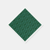 Dark Green Background with Teal Botanical Leaves Servet (Hoek)