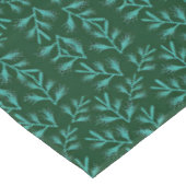 Dark Green Background with Teal Botanical Leaves Tafelkleed (Gekanteld)