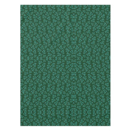  Dark Green Background with Teal Botanical Leaves Tafelkleed