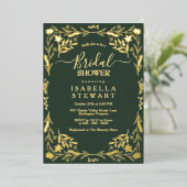 Dark Green Boho Modern Typography Vrijgezellenfees Folie Uitnodiging (Staand Voorkant)