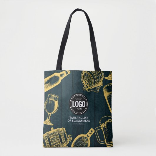 Dark Green Brewery Theme personaliseren Tote Bag (Voorkant)