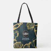 Dark Green Brewery Theme personaliseren Tote Bag (Achterkant)