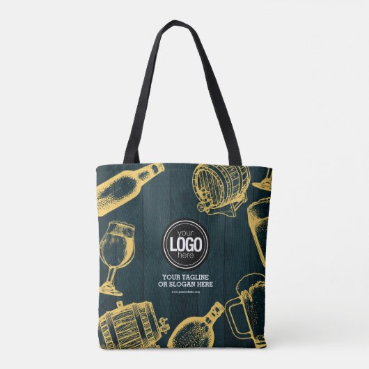 Dark Green Brewery Theme personaliseren Tote Bag (Achterkant)