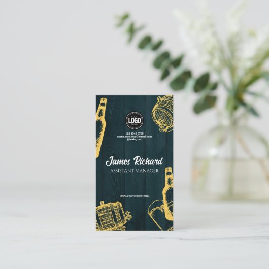 Dark Green Brewery Theme personaliseren Visitekaartje (Staand voorkant)