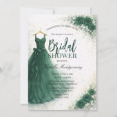 Dark Green Bridesmaid Dress Bridal Shower Kaart (Voorkant)