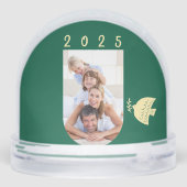 Dark Green & Butter Yellow Photo Peace Love Dove Sneeuwbol (Achterkant)