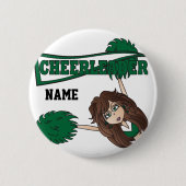 Dark Green Cheerleader Girl personaliseren Ronde Button 5,7 Cm (Voorkant)
