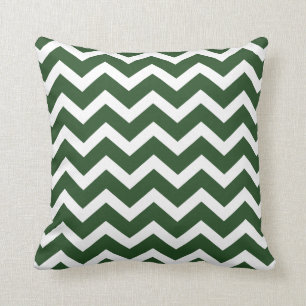Dark Green Chevron Stripe Pillow Kussen