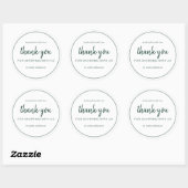 Dark Green Chic Script Thank You For Shopping Ronde Sticker (Vel)