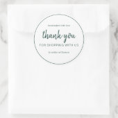 Dark Green Chic Script Thank You For Shopping Ronde Sticker (Tas)