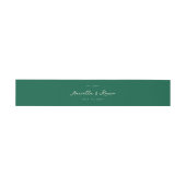 Dark Green Chic Simple Names and Wedding Date Uitnodigingen Wikkel (Vlak)