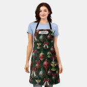 Dark Green Classic Ornament Pattern Personalized Schort (Gedragen)