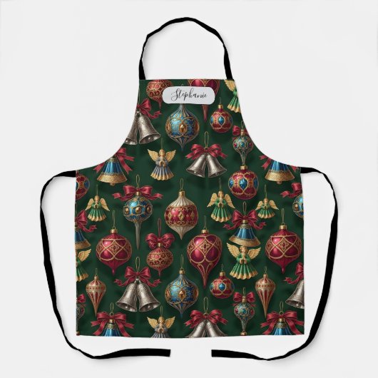 Dark Green Classic Ornament Pattern Personalized Schort (Voorkant)