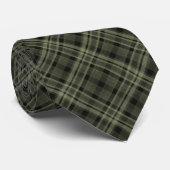 Dark Green Color Christmas 1 Plaid Men's Tie Stropdas (Opgerold)